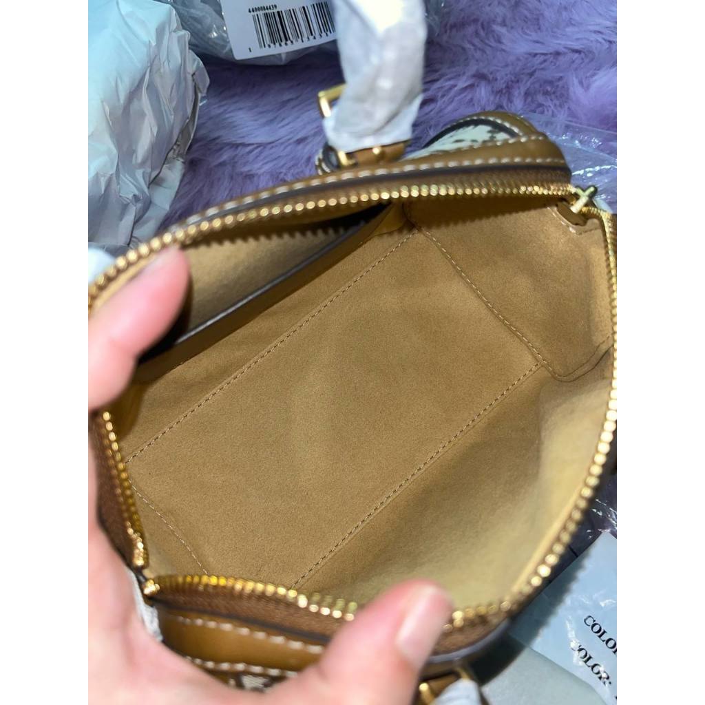 ORIG & IMPORTED TB T Monogram Mini Barrel Bag Hazelnut Brown
