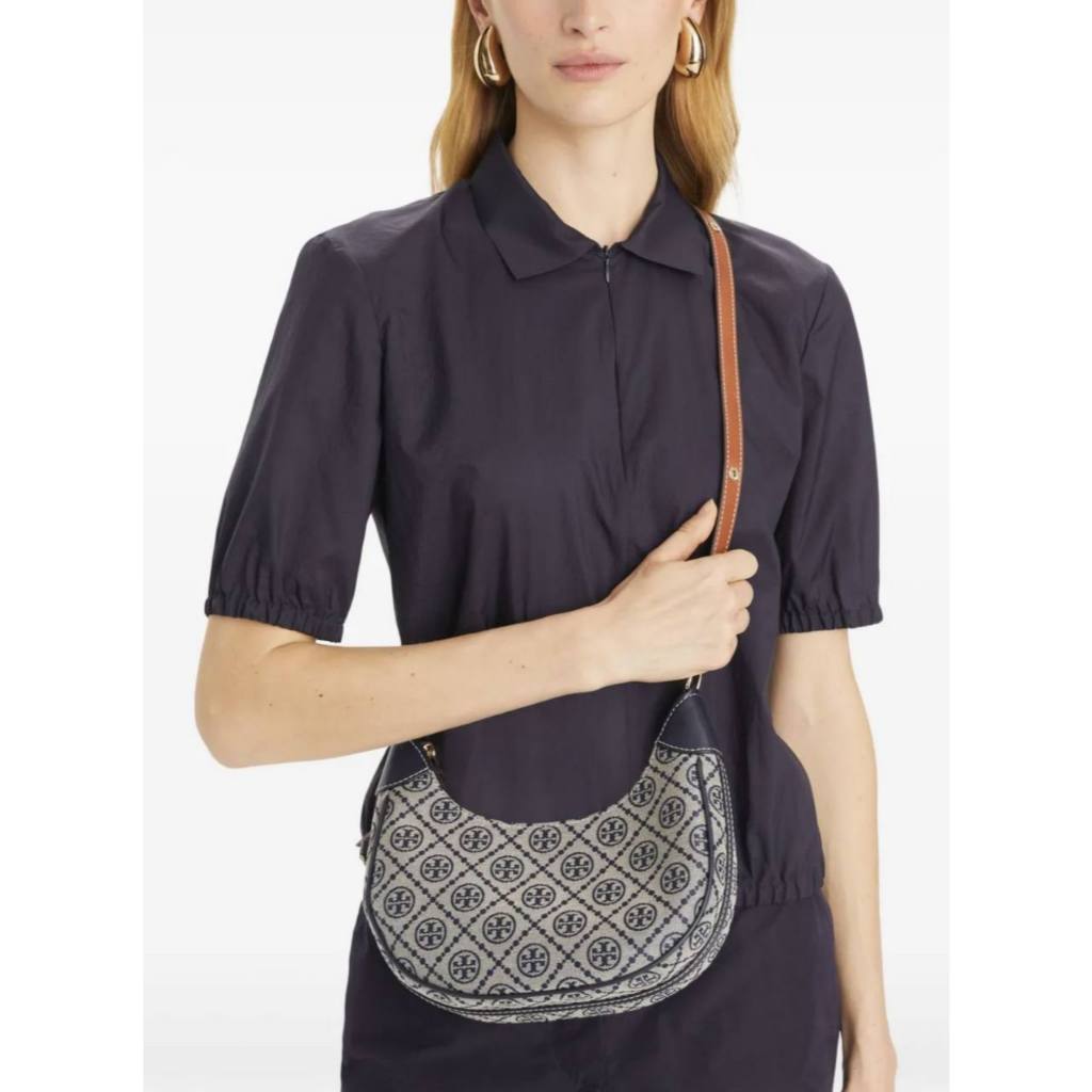 ORIG & IMPORTED TB T Monogram Crescent shoulder bag Blue
