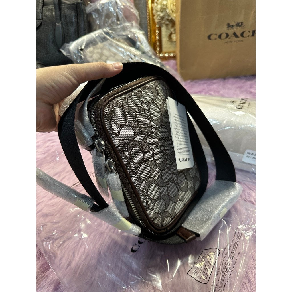 ORIG & IMPORTED CCH Stanton Crossbody In Signature Jacquard Maple Brown Men Bag