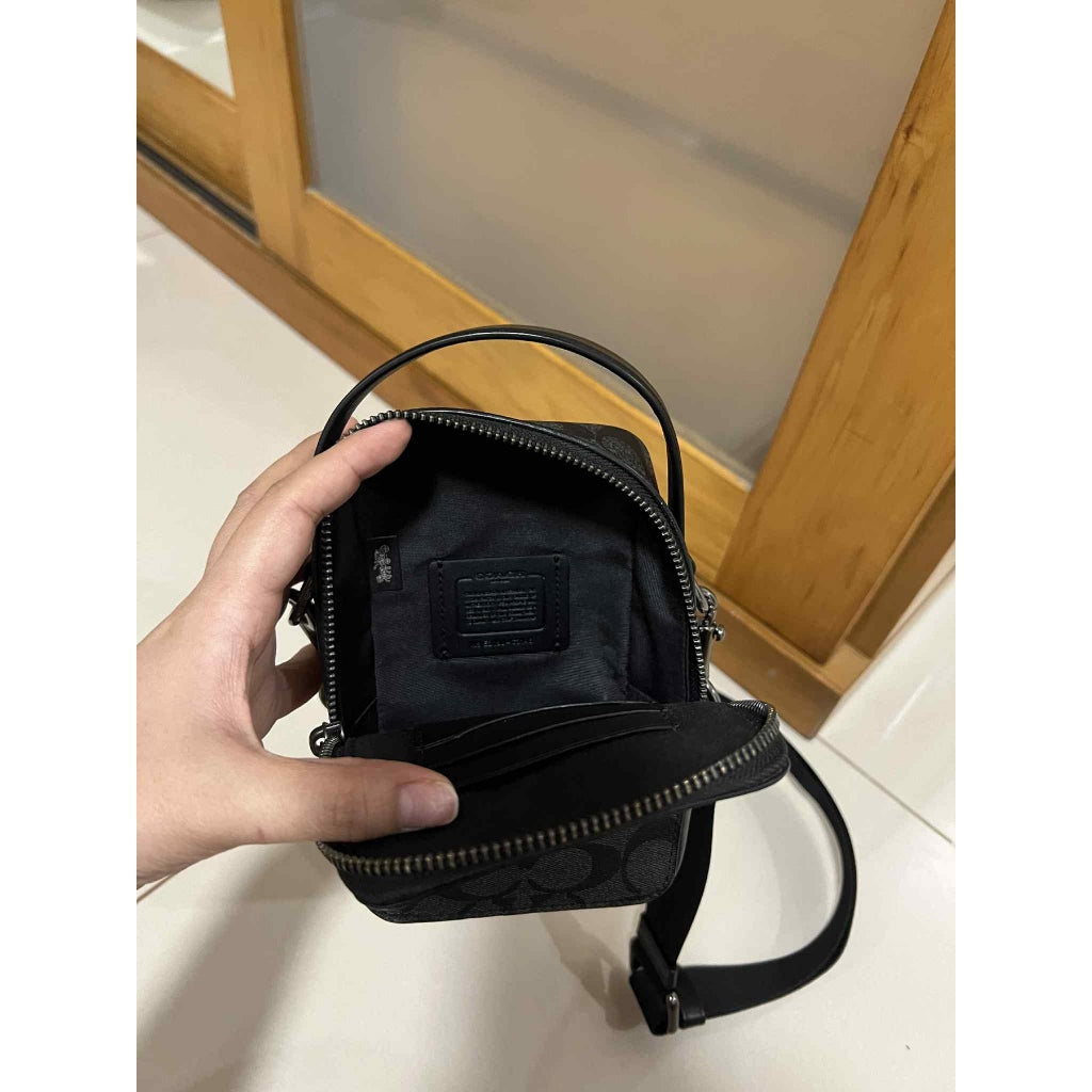 ORIG Preloved CCH Top Handle Crossbody In Signature Canvas Men Black Small Bag