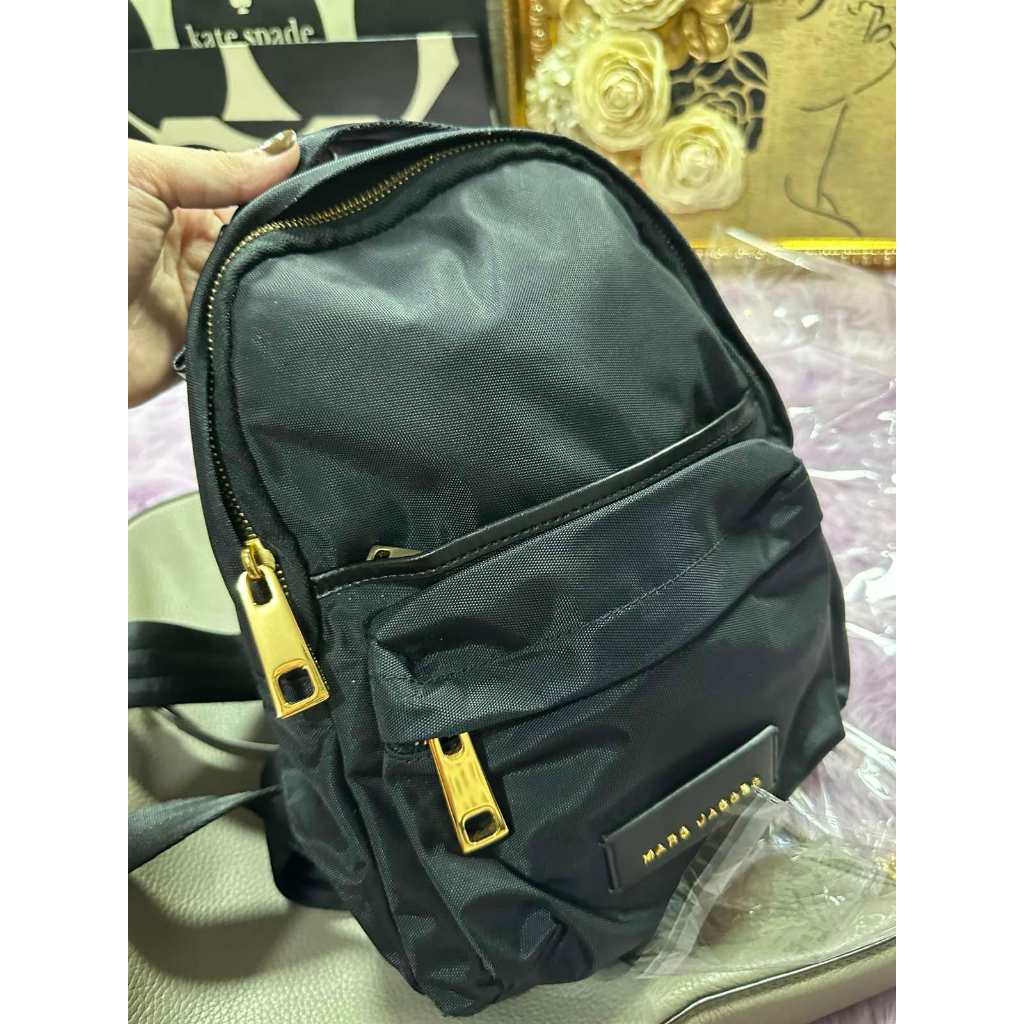 ORIG Preloved MJ Black Nylon Varsity Small Black Backpack Bag