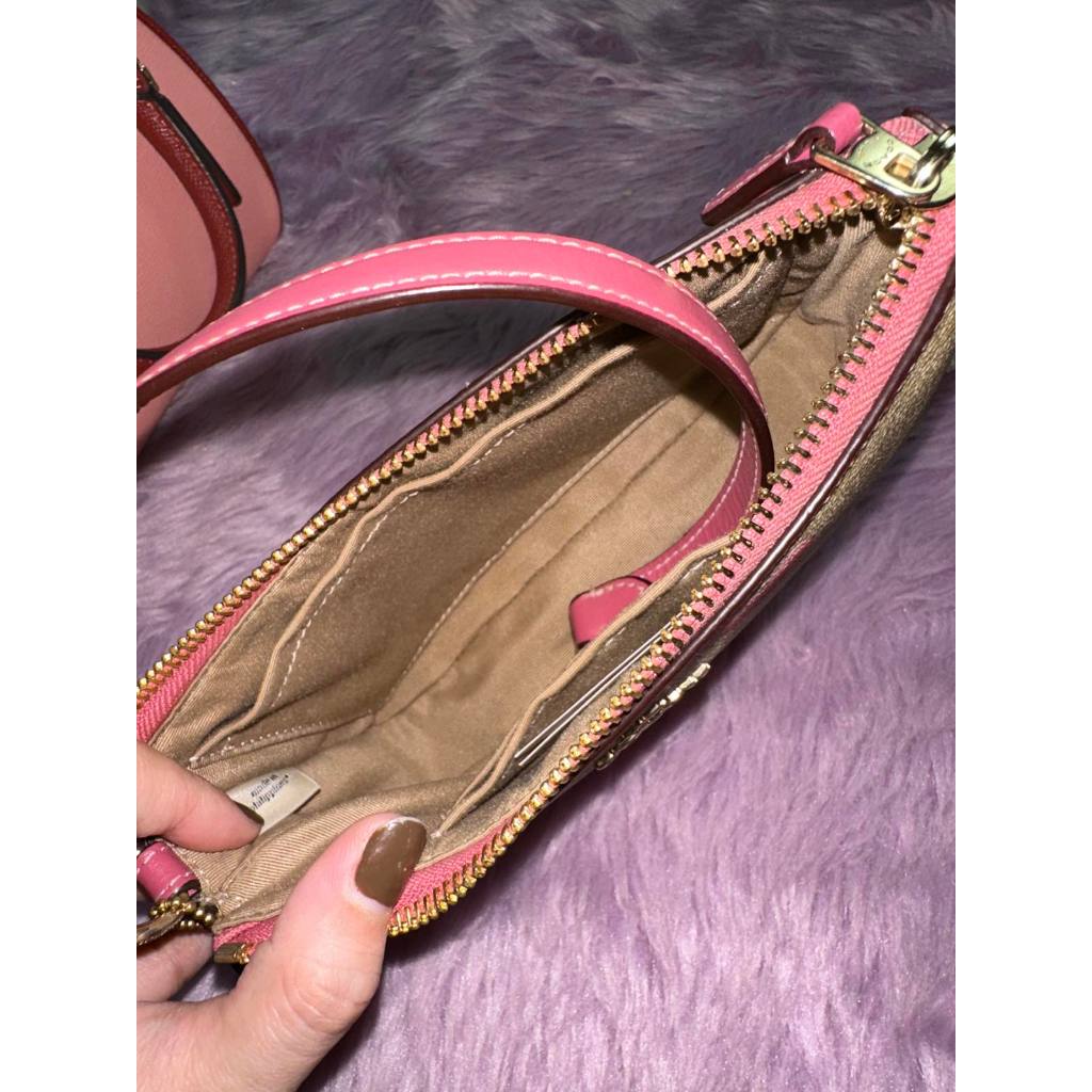 ORIG Preloved CCH Nolita 19 In Signature Canvas With Stripe Heart Print Small Bag