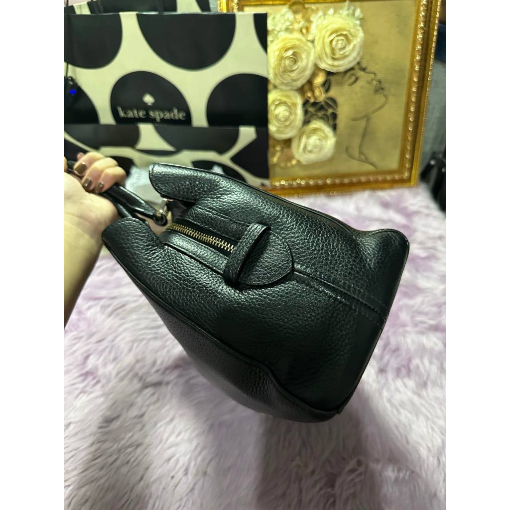 ORIG Preloved KS Leila Triple Compartment Satchel Crossbody Bag Black