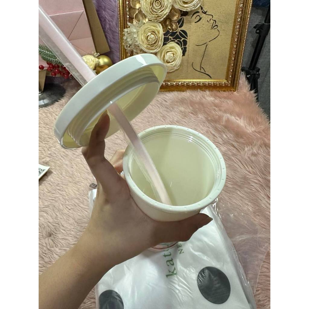 ORIG & IMPORTED KS Insulated Plastic Tumbler with Reusable Straw for Bridesmaids, 20 Ounces, Blushin