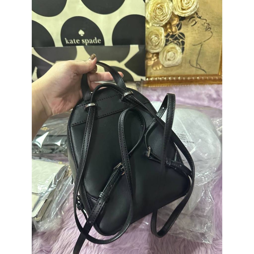 ORIG Preloved MK Jaycee XS Small Pebbled Leather Convertible Backpack Black Bag