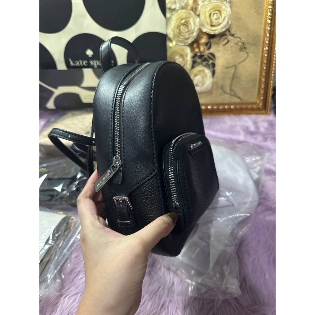 ORIG Preloved MK Jaycee XS Small Pebbled Leather Convertible Backpack Black Bag