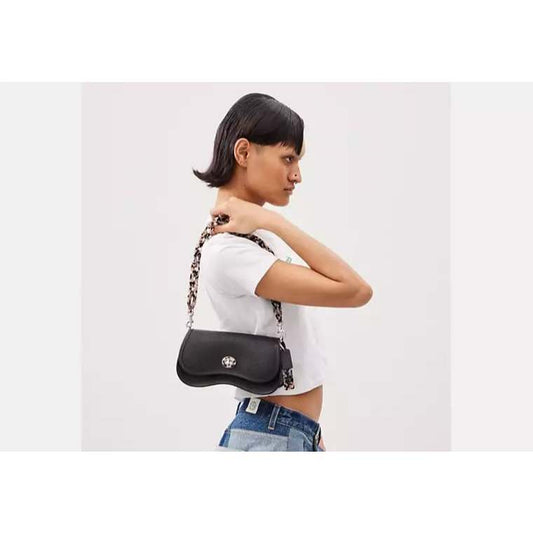 ORIG & IMPORTED Retail CCH Wavy Dinky Black Shoulder Bag In Coachtopia Leather