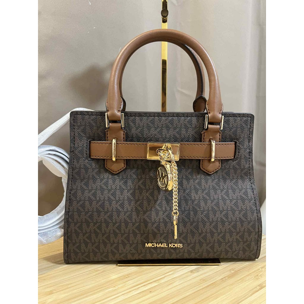 ORIG & IMPORTED MK Hamilton Small Logo Satchel Brown Bag