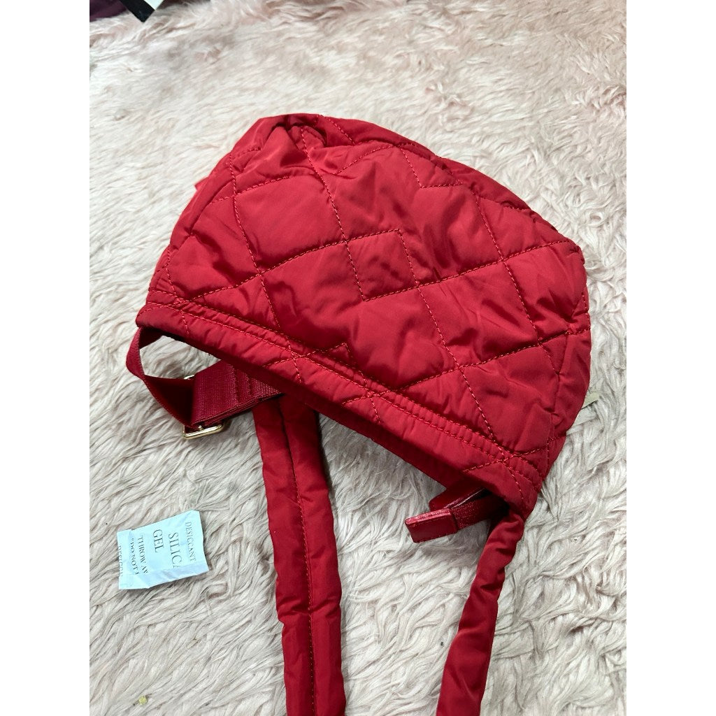 ORIG Preloved MJ Quilted Nylon Crossbody Small Bag in Cherry Red