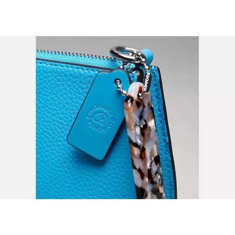 AUTHENTIC/ORIGINAL CCH Retail Small Wavy Shoulder Blue Bag In Coachtopia Leather