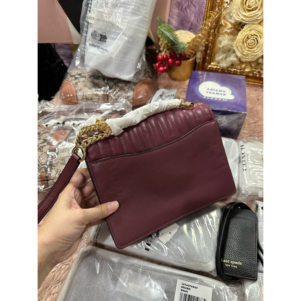 ORIG & IMPORTED RARE CCH Klare Crossbody Quilted Bag Mauve Red Maroon