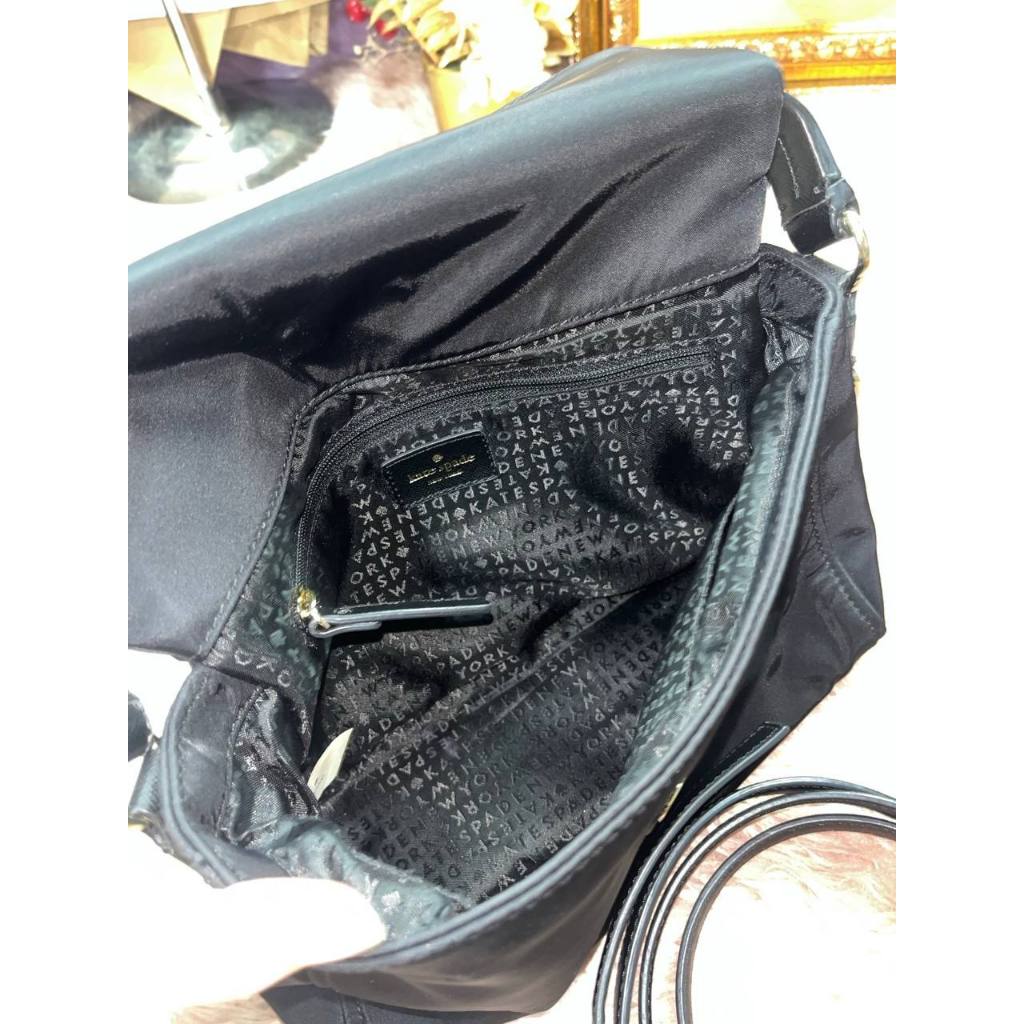 ORIG Preloved KS Blake Avenue Miri Nylon Flap Small Black Bag