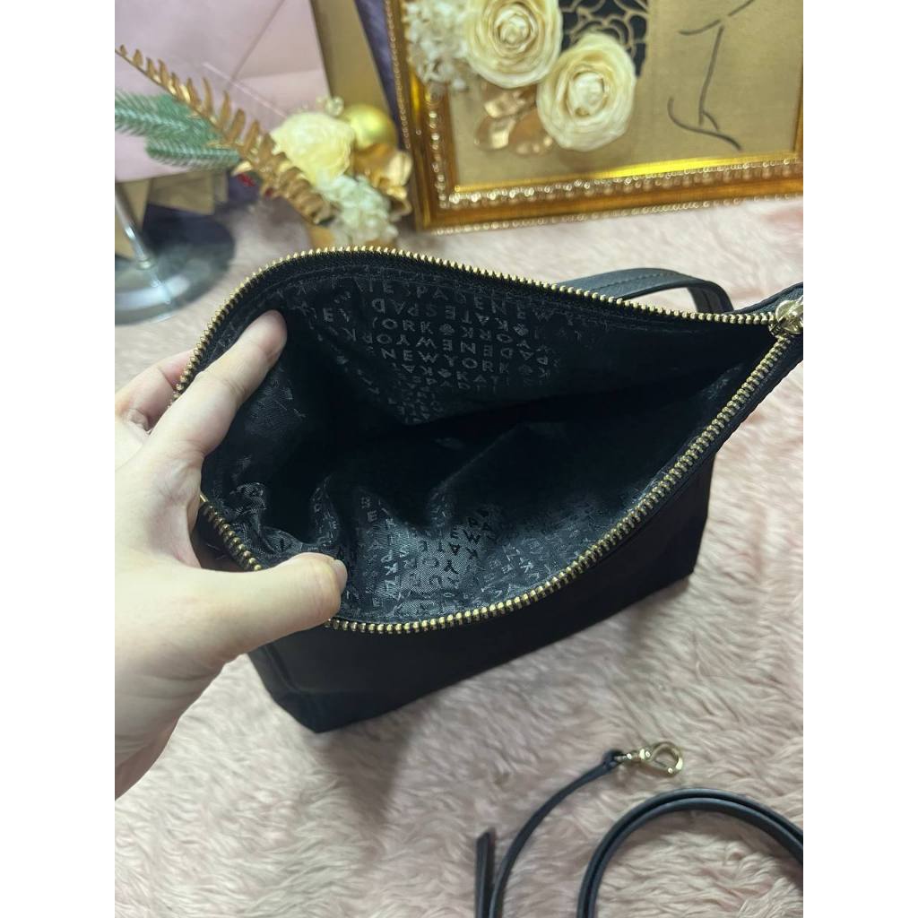 ORIG Preloved KS Blake Avenue Miri Nylon Flap Small Black Bag