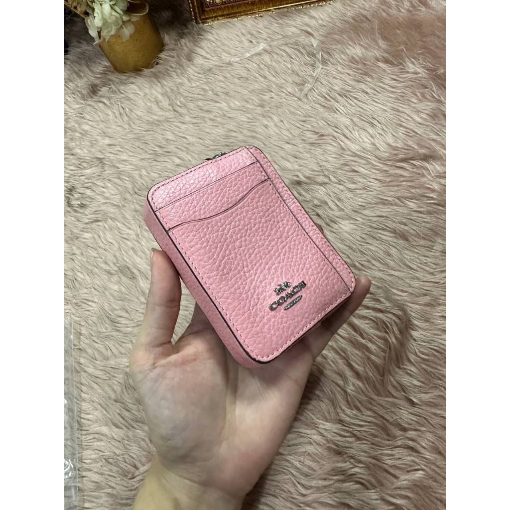 ORIG Preloved CCH Zip Card Case Small Pink Wallet