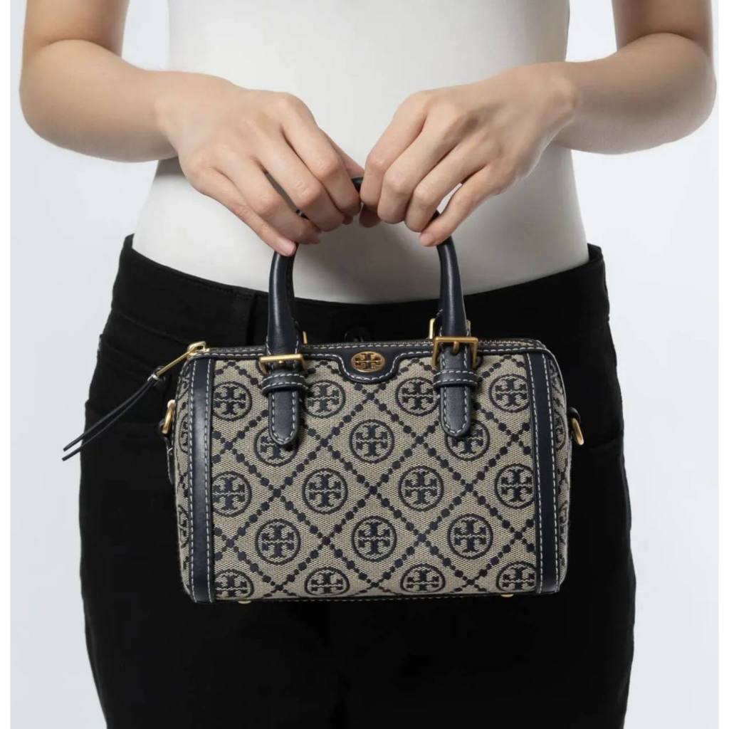 ORIG & IMPORTED TB T Monogram Mini Barrel Bag Blue