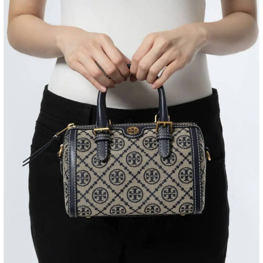ORIG & IMPORTED TB T Monogram Mini Barrel Bag Blue