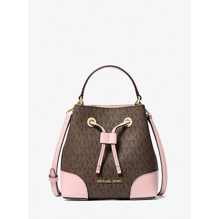 ORIG & IMPORTED MK Jet Set Travel Medium Dome Crossbody Bag Brown/Pink