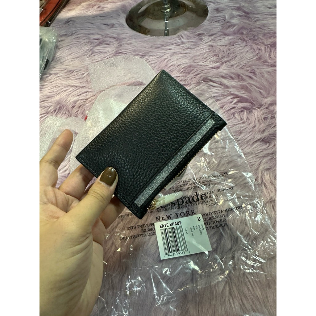 ORIG & IMPORTED KS Knott Zip Card Holder Small Wallet Black Brown