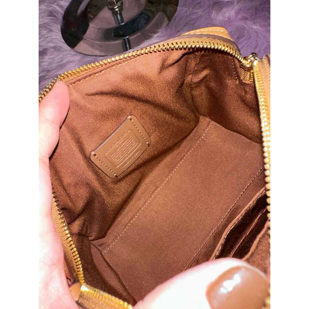 ORIG Preloved CCH Mini Rowan Crossbody Bag With Stripe Light Brown/White