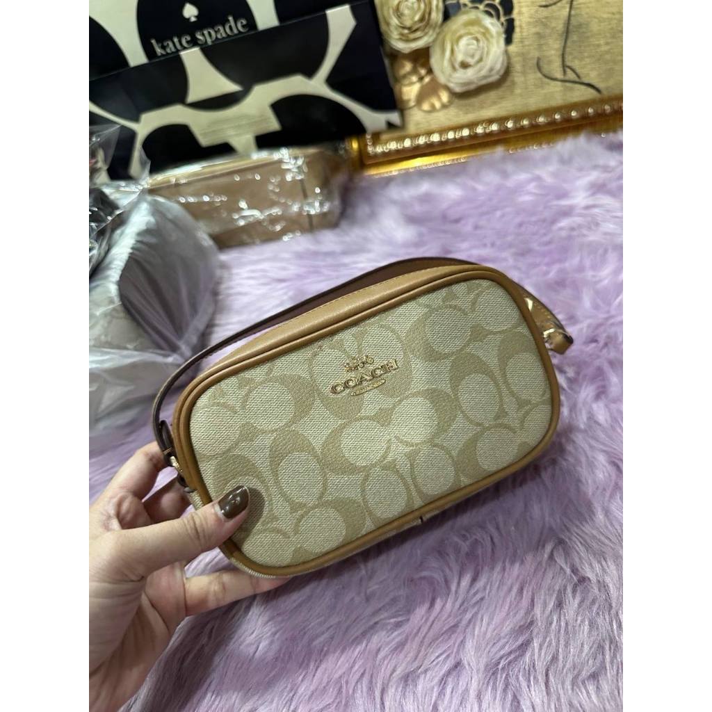 ORIG Preloved CCH Jamie Wristlet In Khaki Saddle Brown Small Bag