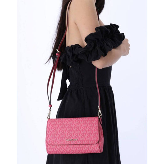 ORIG Preloved MK Medium Logo Convertible Crossbody Phone Pink Bag