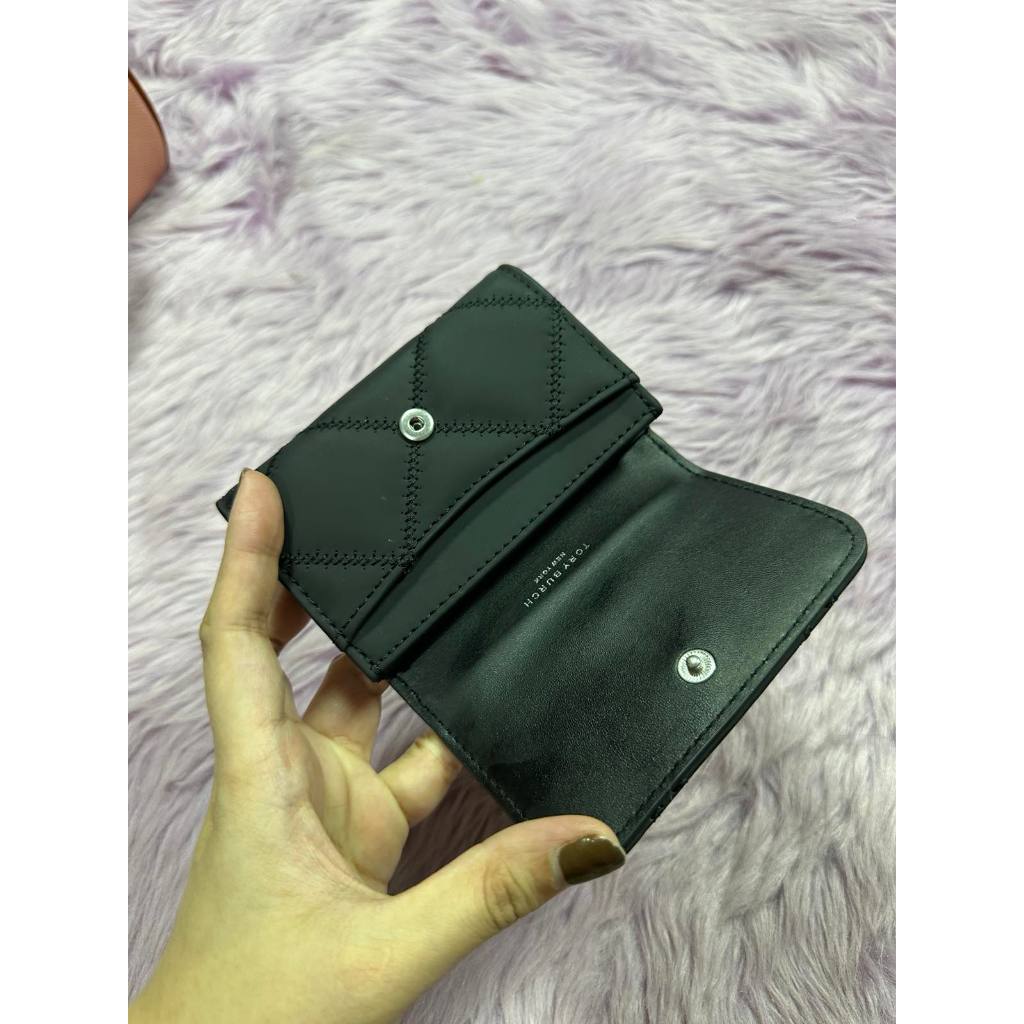 ORIG Preloved TB Willa Matte Card Case Small Black Wallet