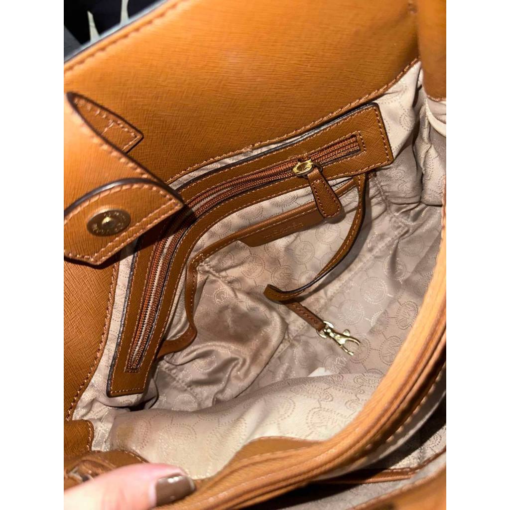 ORIG Preloved MK Hamilton East West Large Satchel Brown Office Bag