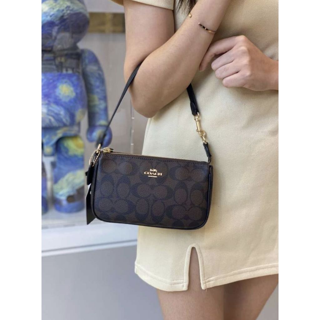 ORIG Preloved CCH Nolita 19 In Signature Canvas Brown Small Bag