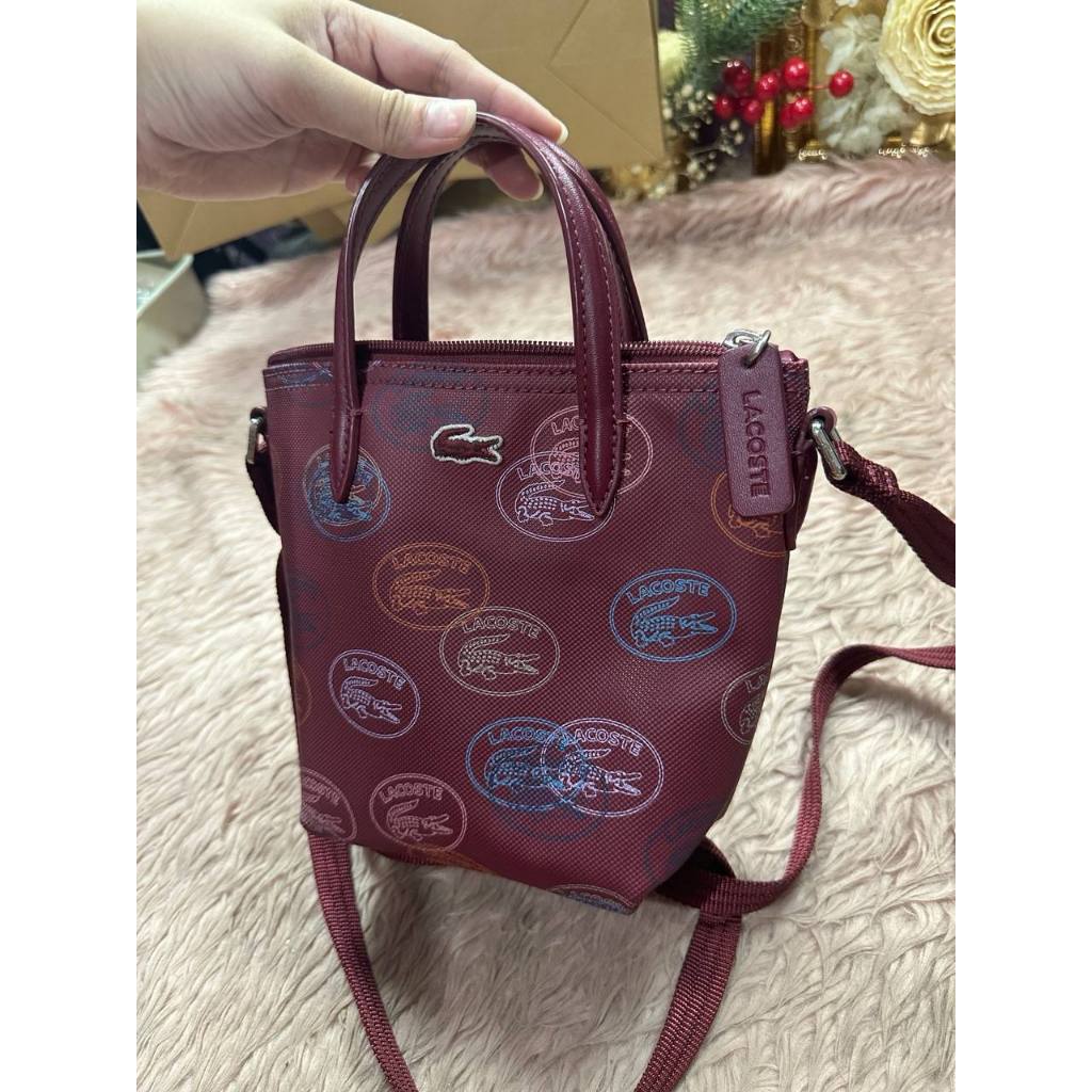 ORIG Preloved LCT Concept Croc Women's Burgundy Mini Red Bag