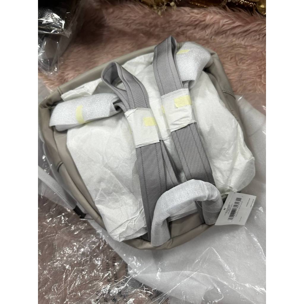 ORIG & IMPORTED KS Dawn Medium Nylon Backpack Soft Taupe Grey Bag