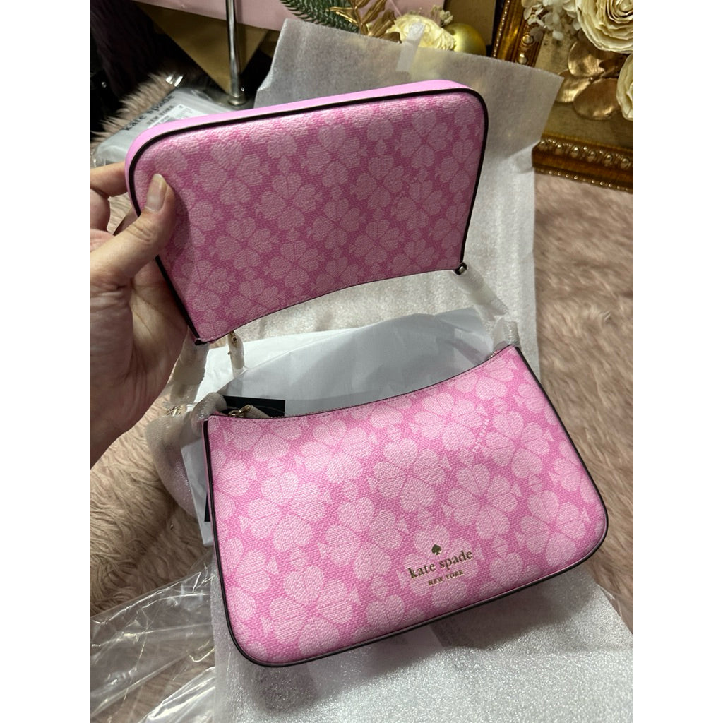 AUTHENTIC/ORIGINAL KS Spade Flower Small Dual Crossbody Bag Pink