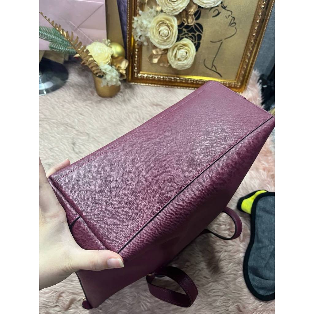 ORIG Preloved CCH Crossgrain Leather Gallery Tote Pink Fuchsia Bag