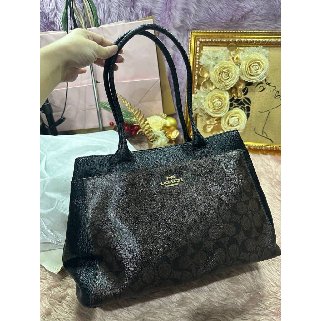 ORIG Preloved RARE CCH Casey Large Brown Tote In Signature Canvas