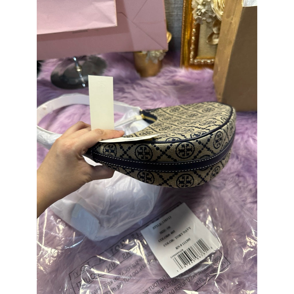 ORIG & IMPORTED TB T Monogram Crescent shoulder bag Blue