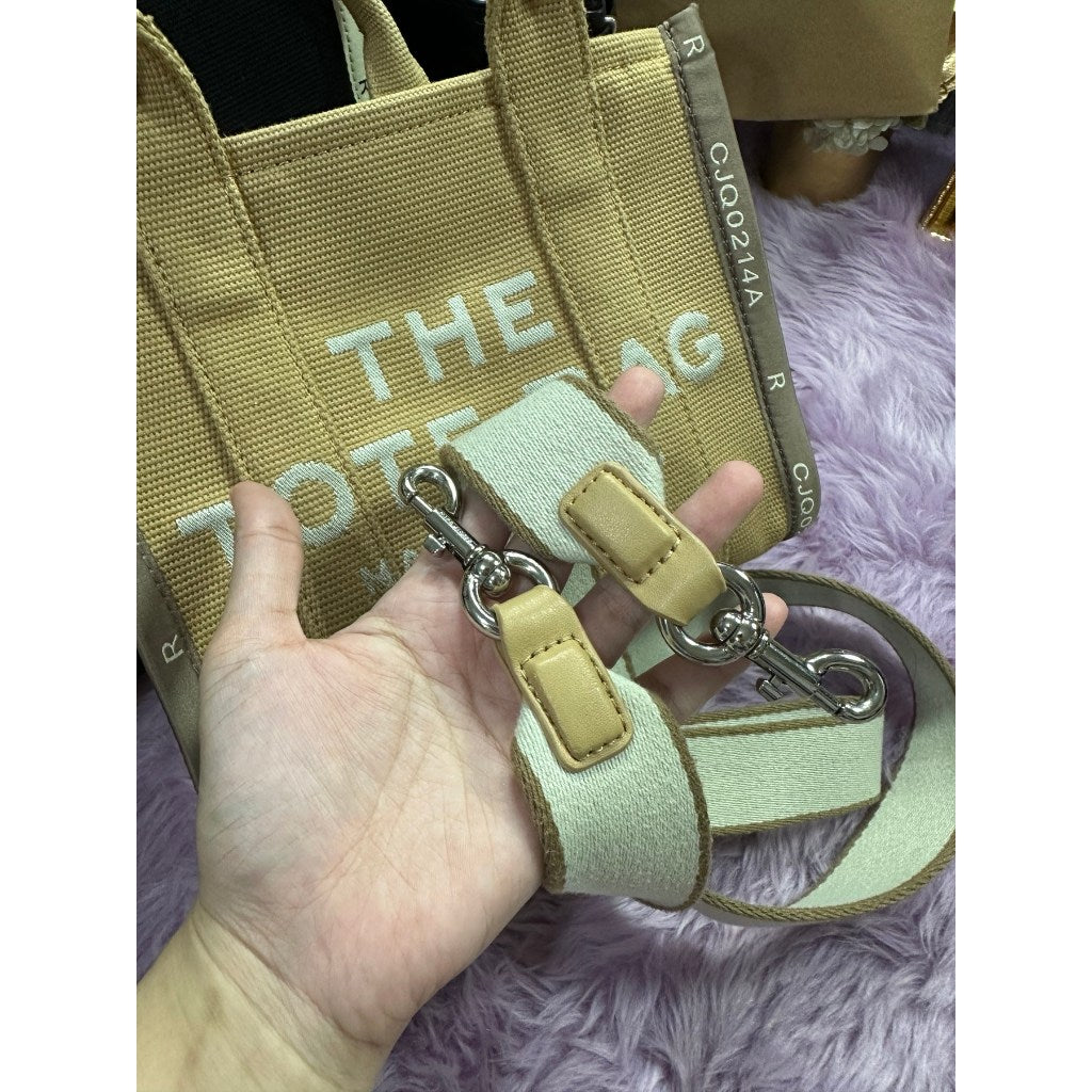 ORIG Preloved MJ The Jacquard Small Tote Bag Camel Brown