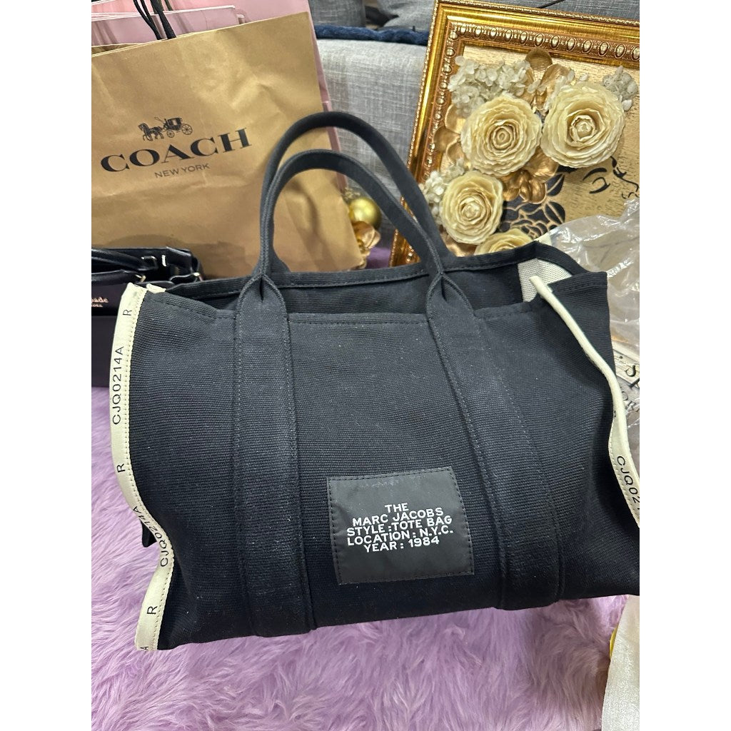 ORIG Preloved MJ The Jacquard Large Tote Bag Black