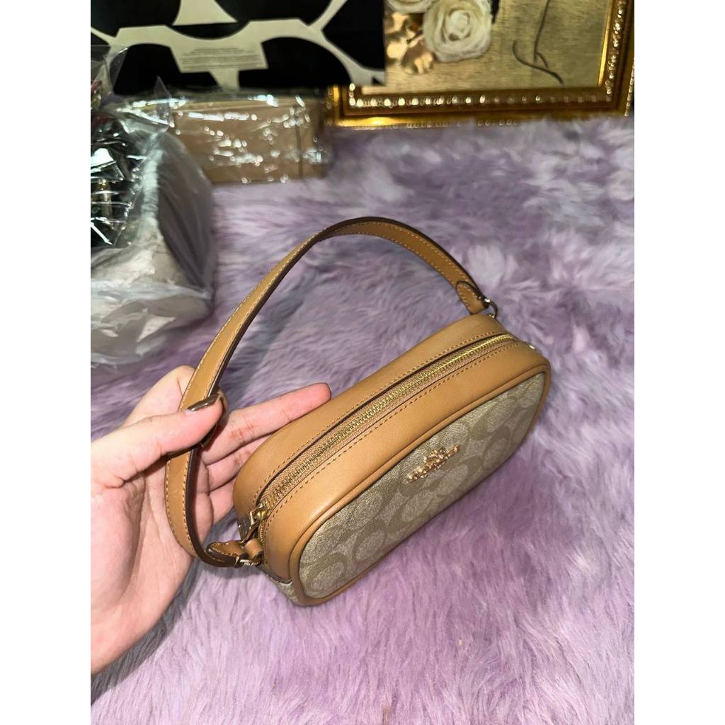 ORIG Preloved CCH Jamie Wristlet In Khaki Saddle Brown Small Bag