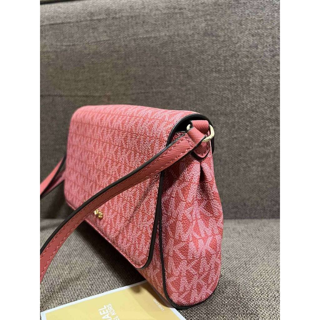 ORIG Preloved MK Medium Logo Convertible Crossbody Phone Pink Bag