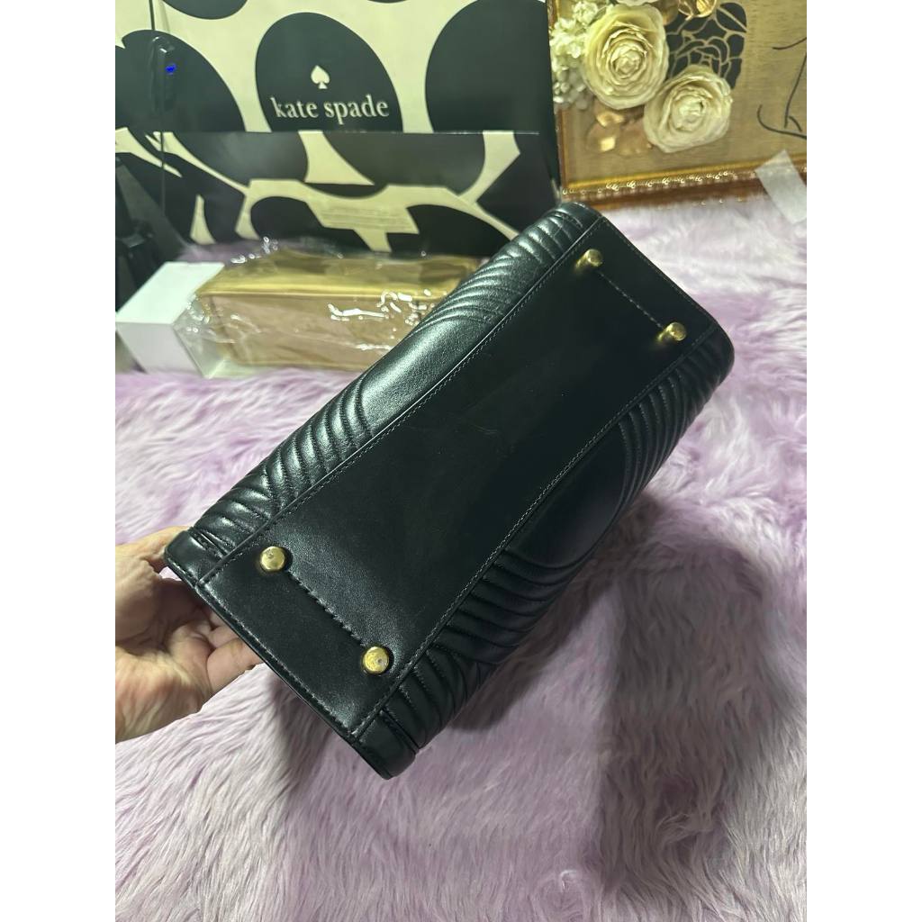 ORIG Preloved CCH  RARE Zoe Carryall Quilted Black Satchel Bag