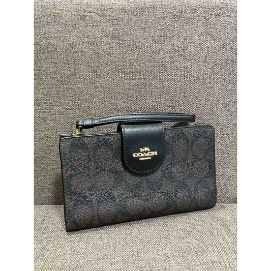 ORIG Preloved CCH Phone Long Wallet In Signature Canvas Brown