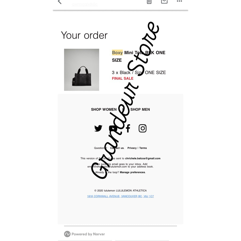 ORIG & IMPORTED LuluLemon Boxy Mini Tote Bag 4.5L Black Nylon
