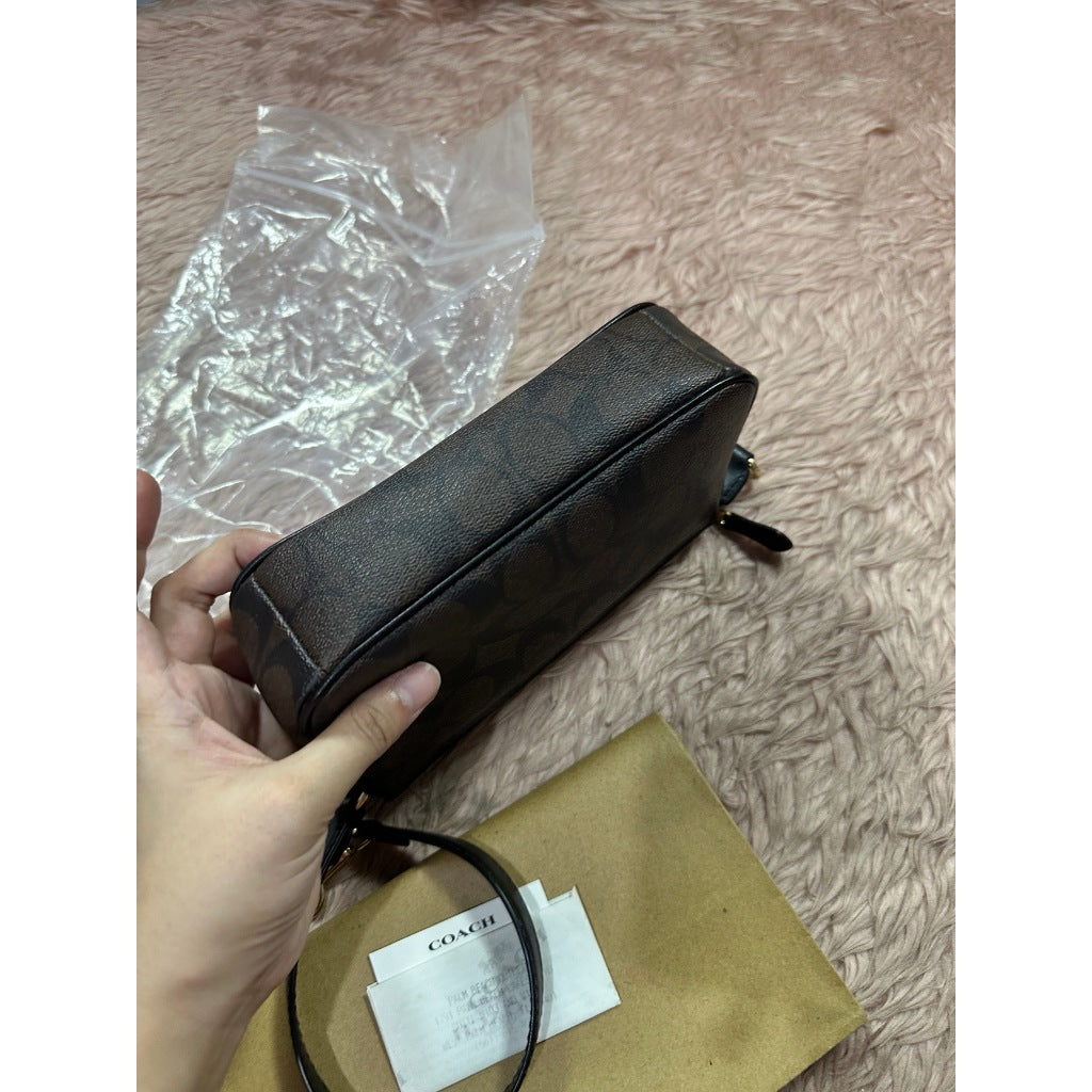 ORIG Preloved CCH Nolita 19 In Signature Canvas Brown Small Bag