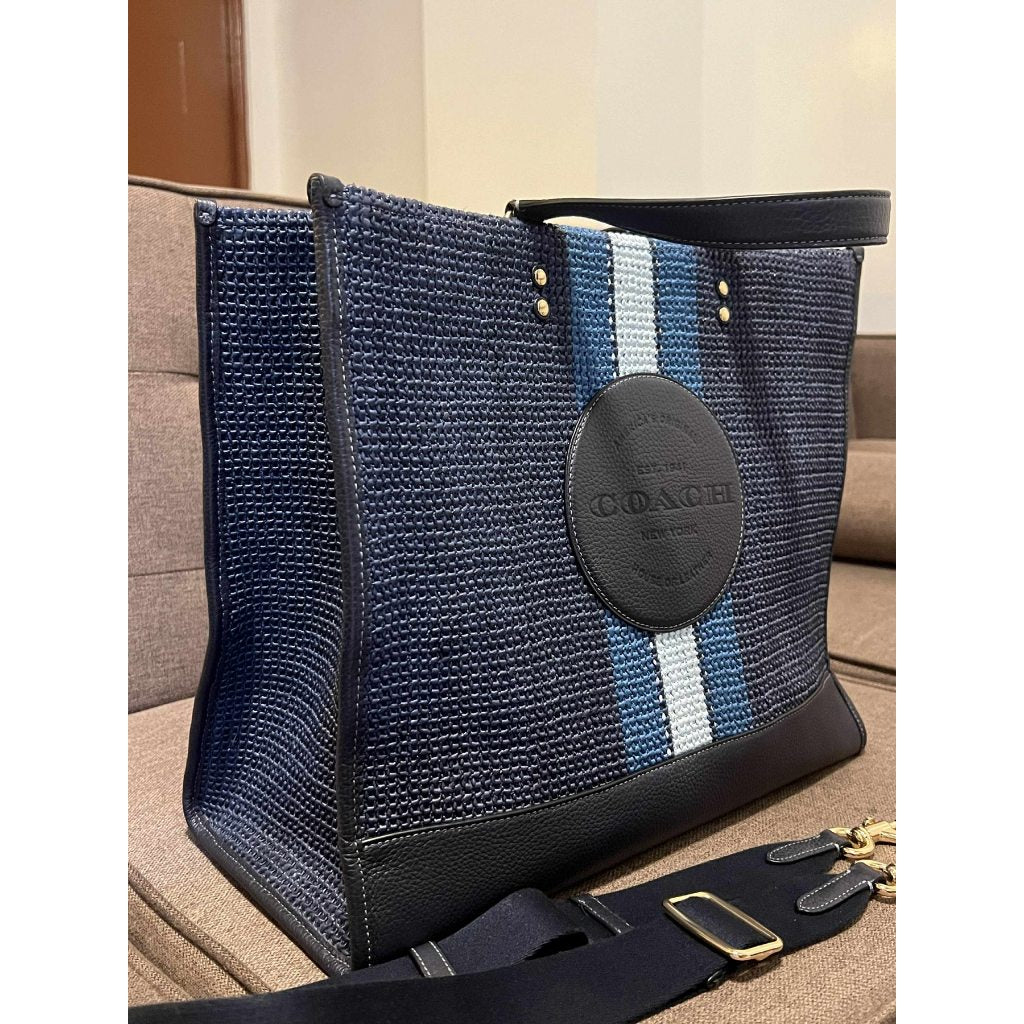 ORIG Preloved CCH Dempsey Tote Large Blue Bag 40 With CCH Patch