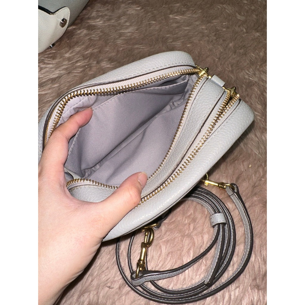 ORIG Preloved Tory Burch Perry Bombe Mini Bag Gray