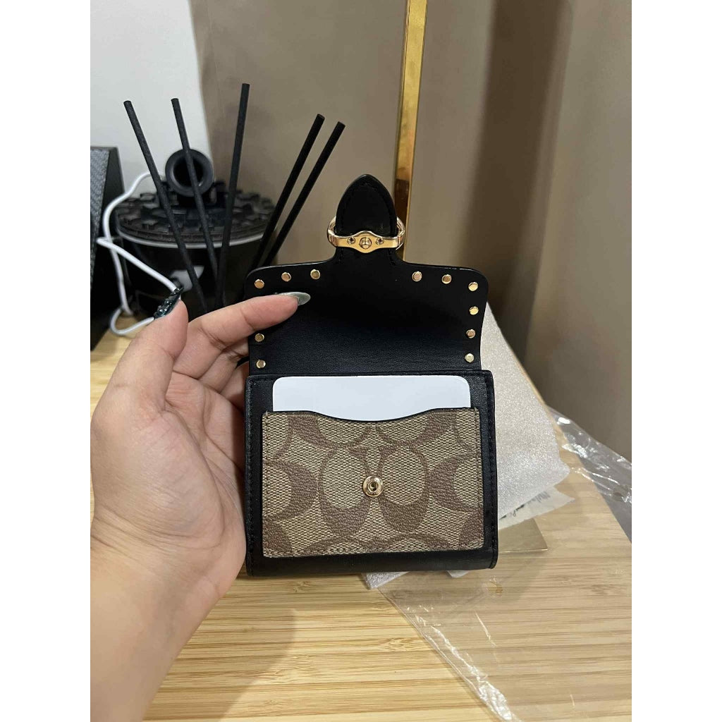 ORIG & IMPORTED CCH Georgie Small Wallet In Colorblock Signature Canvas With Rivets