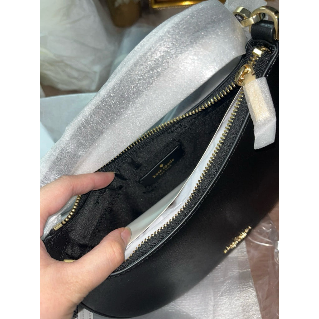 AUTHENTIC/ORIGINAL KS Paige Convertible Shoulder Crossbody Small Black Bag