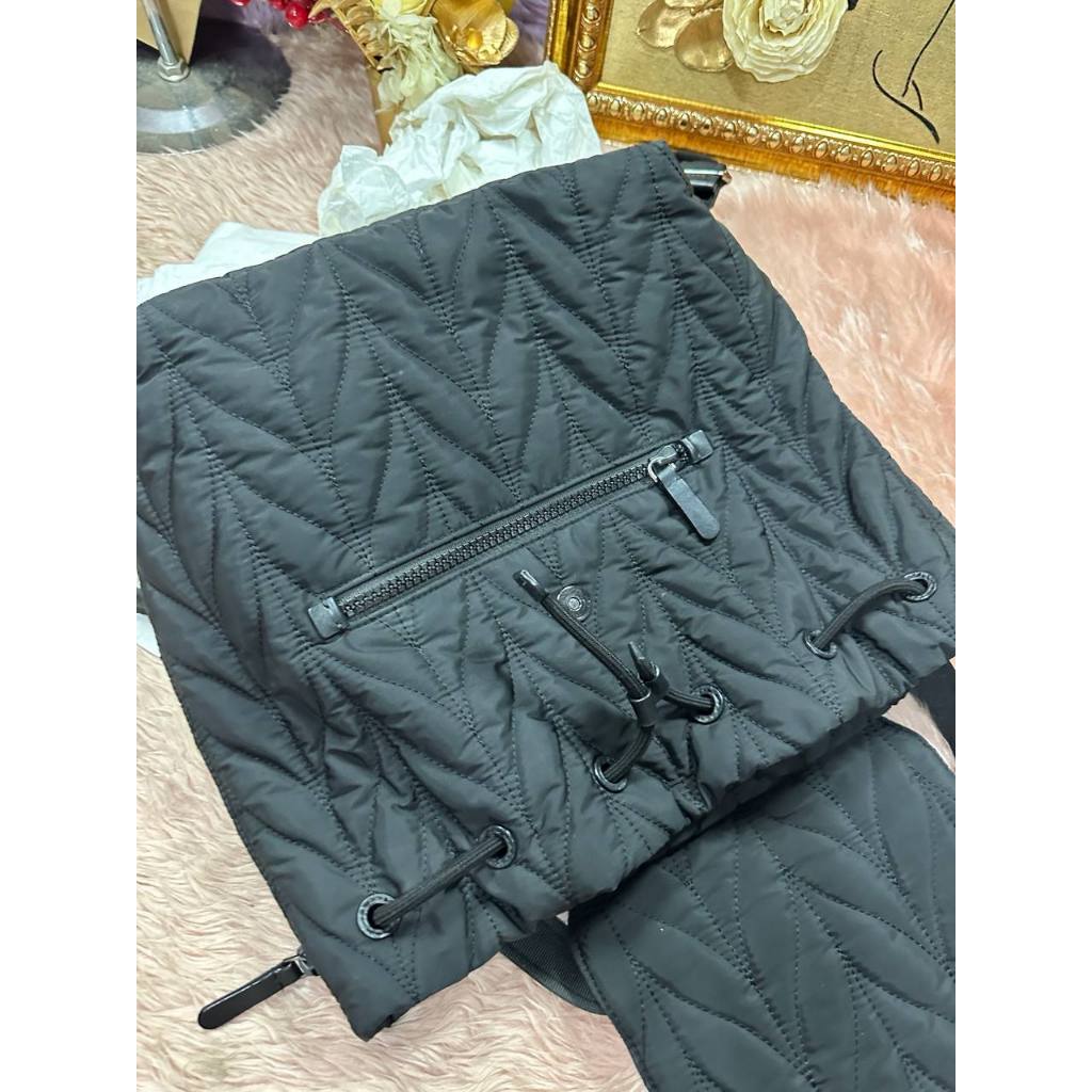 ORIG Preloved KS Ellie Large Flap Backpack Nylon Black Bag