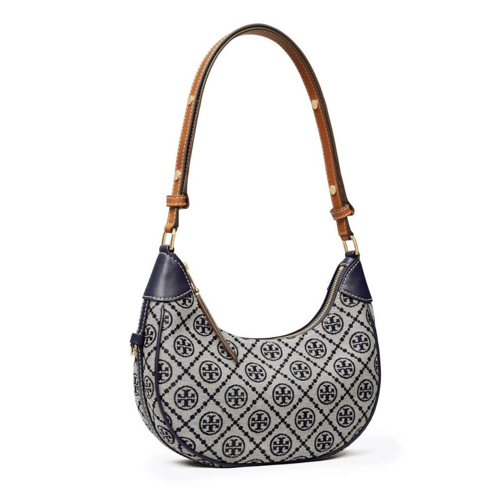ORIG & IMPORTED TB T Monogram Crescent shoulder bag Blue