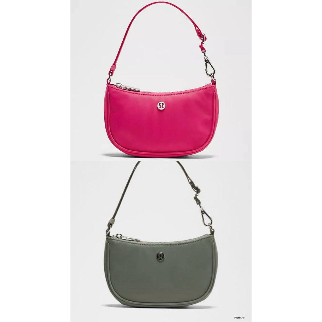 AUTHENTIC/ORIGINAL Lululemon City Essentials Mini Shoulder Bag 1L Pink Gray