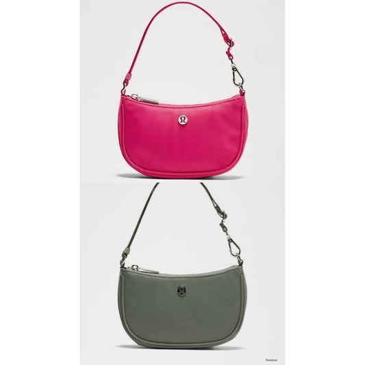 AUTHENTIC/ORIGINAL Lululemon City Essentials Mini Shoulder Bag 1L Pink Gray
